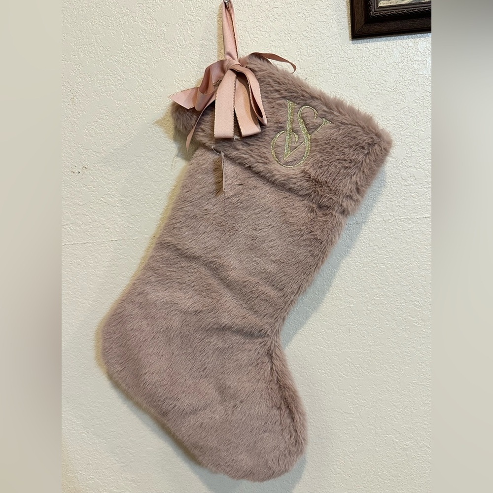 Victoria's Secret Pink Faux Fur Stocking